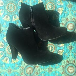 Black Velour Ankle Boots